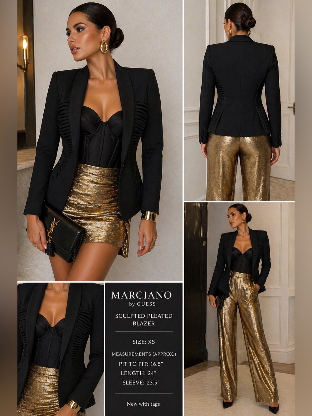 Marciano Black Tailored Evening Blazer XS NWT